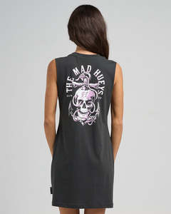 Womens Tops: THE MAD HUEYS ROPE SKULL ANCHOR | WOMENS MUSCLE DRESS