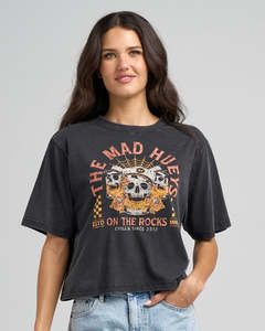 Womens Tops: THE MAD HUEYS TRIPLE ON THE ROCKS | WOMENS BOXY TEE