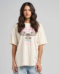 Womens Tops: THE MAD HUEYS BORN TO HUEYS | WOMENS OVERSIZED TEE