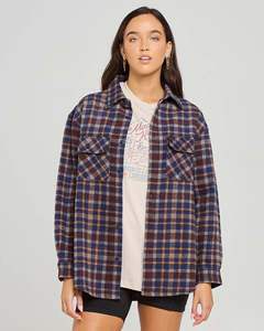 All Tops: The Mad Hueys Classic Check Womens Shacket