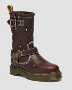 Dr. Martens Anistone Hi Flower Rigger Boot - Dark Brown Grizzly