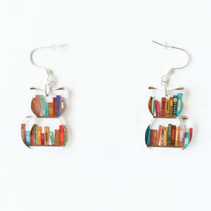 Affordable Pet Accessories: Cat Dog Book Earrings Funny Acrylic Bookshelf Earring Jewelry for Book Lover Gifts