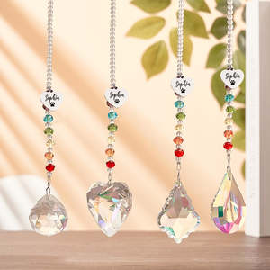Affordable Pet Accessories: Custom Suncatcher Pet Memorial Crystal Rainbow Bridge Sun Catcher for Pet Sympathy Gift