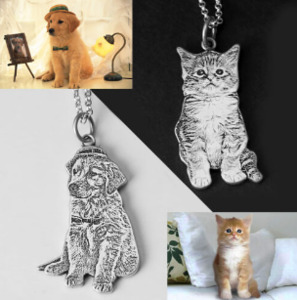 925 Silver Personalized Pet Memorial Photo Necklace
