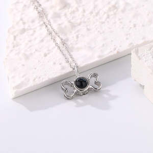 Custom Projection Photo Necklace Cute Puppy Bone Necklace