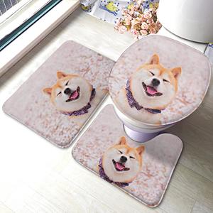 Affordable Pet Accessories: Custom Photo Bathroom Rug Set 3 Piece Personalized Non Slip Bath Mat