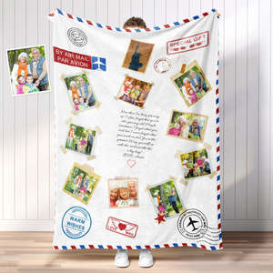 Personalized Photo Letter Blanket To Your Family Members or Friends 1 - 9 Photos&hellip;