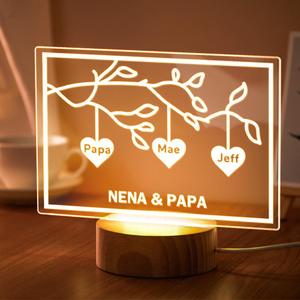 Specials Gifts: Custom Family Tree LED Night Light Engraved Name 3-8 Decor Anniversary Gifts