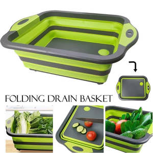 Multifunctional Collapsible Cutting Board, Portable Drain Basket for Camping, Pi&hellip;