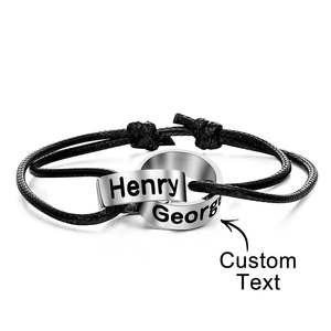 Custom Intwine Name Beads Bracelet Two Name Love Gift for Boyfriend