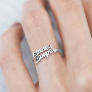 Special Occasions: Custom Double Names Ring - 925 Sterling Silver