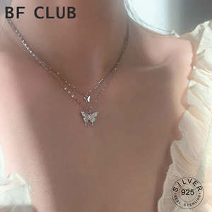 Necklace: Butterfly Double Layer Chain Necklace