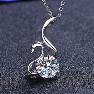 Necklace: Moissanite Swan Diamond Necklace