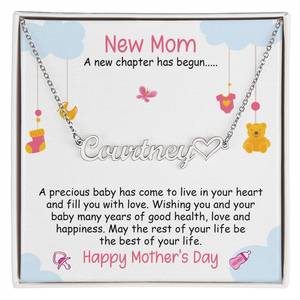 Mothers Day: Name Necklace + Heart Character