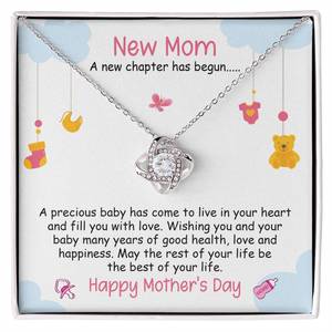 Mothers Day: Love Knot Necklace (Yellow & White Gold Variants)
