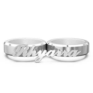 Engravable Double Fingers Ring Two Fingers Ring