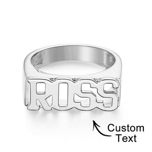 Rings: Custom Name Ring, Personalized Block Name Ring, Name Ring, Engraved Name Ring For Men and Women