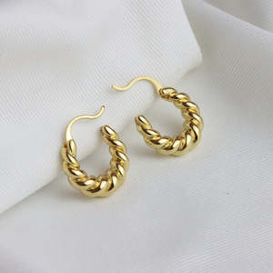 Earrings: Small Twist Hoop Earrings