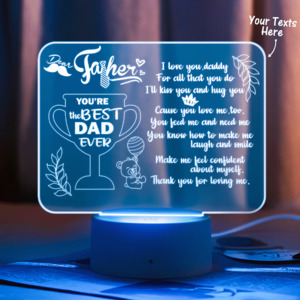 Custom Night Light To Dad Personalized Text Sign- From Children - You are The Best Dad