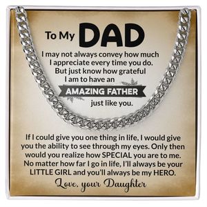 To My Amazing Dad Love Your Daughter