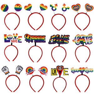 12 Pcs Rainbow Headwear Gay Pride Headband for LGBT Party Supplies Hair Accessor&hellip;