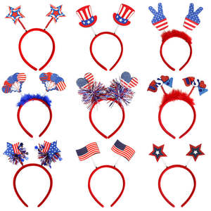 Independence Day: 9 Pcs Patriotic Head Boppers Headbands 4th of July for Independence Day Party Accessories