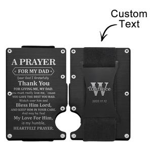 To My Dad From Your Son: Custom Engraved Wallet Ultra Thin Metal RFID Blocking Card Holder Gifts