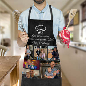 To My Dad From Your Son: Personalized Photo Apron Custom Text Kitchen Cooking Chef Apron for Men Women