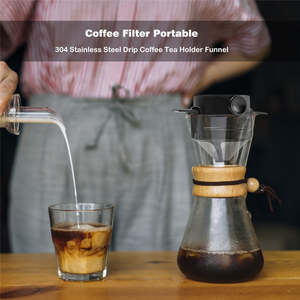 Dad Gifts: Foldable Portable Coffee Filter Stainless Steel Coffee Machine
