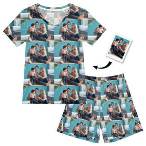 Custom Photo Pajamas Daily Sleeper Short Pajama Set for Women