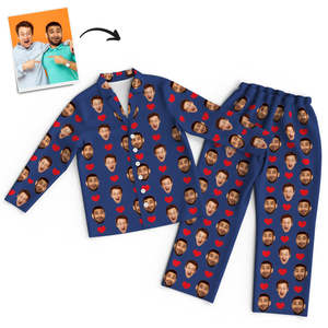 Pyjamas Collection: Custom Unisex Long Sleeve Pajamas with Faces