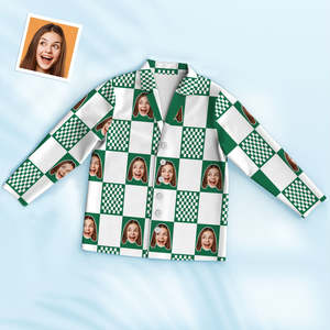 Pyjamas Collection: Custom Photo Face Pajama Funny Lattice Comfortable Gifts
