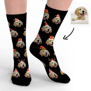 Socks Collection: Merry Christmas Funny Design Custom Pet Face Socks