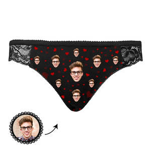 Underwear Collection: Custom Face Underwear Heart Design Lace Women Panties