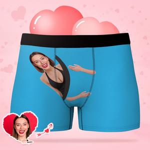 Custom Face Underwear Hug My Treasure Men's All-Over Boxer Briefs