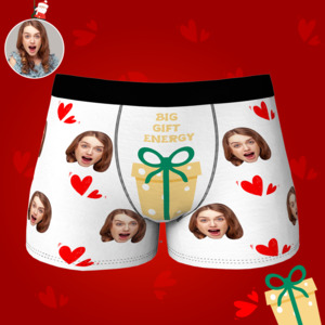 Underwear Collection: Custom Face Christmas Boxer Funny Big Gift Energy Underwear