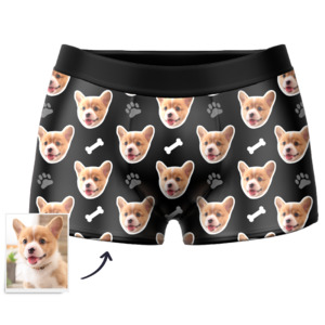 Underwear Collection: Custom Dog Face Boxers Personalized Men's Underwear with Preview