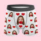 Underwear Collection: Custom Face Red Lips and Heart Boxer Personalized Men's Underwear