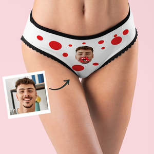 Underwear Collection: Custom Face Women's Panties Personalized Red Lips Briefs