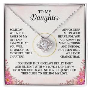 Daughter Gifts: My Beautiful Daughter I Squeeze This Necklace With All My Love