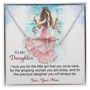 Daughter Gifts: To My Daughter Signature Style Name Necklace