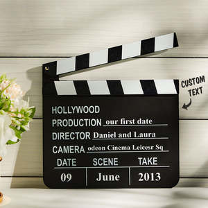 Personalized Gifts: Personalized Film Plaque Custom Engraved Openable Film Clapper Plaque Gift for Lover