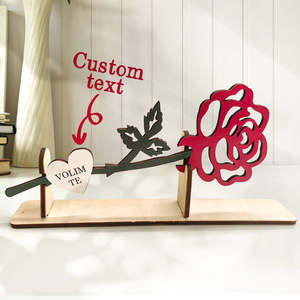 Personalized Gifts: Personalized Wooden Rose Decor with Text Emporium Discounts