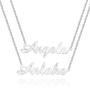 "We Two Together" Personalised Double Name Necklace for Friend&Girlfriend Gifts