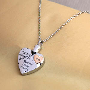 Custom Photo Projection Necklaces: Heart Shaped Pet Ashes Necklace In Memory Of Loved Ones