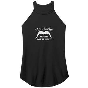 Mo Vember Woman Clothes: WOMEN’S PERFECT TRI ROCKER TANK Front Triple Distance 3/4 Print Movember Moustache Month Of Respect