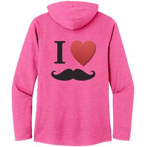 WOMEN’S TRI LONG SLEEVE HOODIE Movember I Love Moustache Back