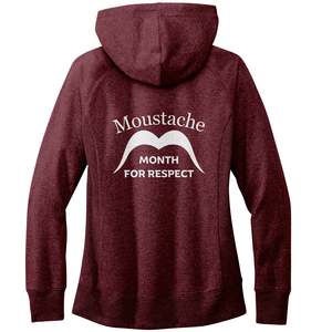 Mo Vember Woman Clothes: WOMEN'S RE-FLEECE HOODIE Back Movember Moustache Month Of Respect