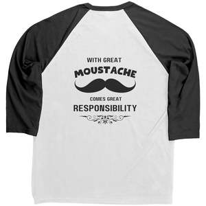 Mo Vember Men Clothes: Canvas Mens Raglan Shirt Movember Back print Design 3