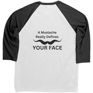 Canvas Mens Raglan Shirt Movember Back print Design 2